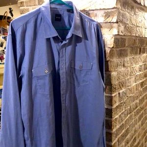 Hugo Boss med blue long-sleeved shirt